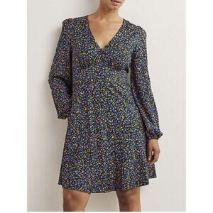 Boden Floral Jersey Tea Dress Sz 10L Above‎ the kneeNavy Blue